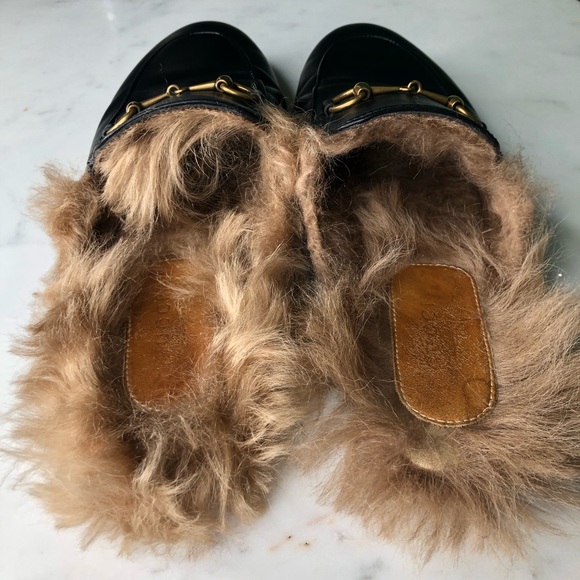 Gucci Leather Slides Slippers Princetown Blk - Picture 3 of 6